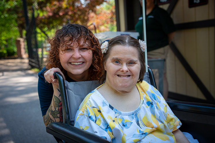 A woman supported by AbleLight with a DSP