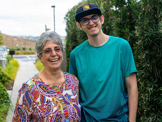 Carl and his grandmother from California