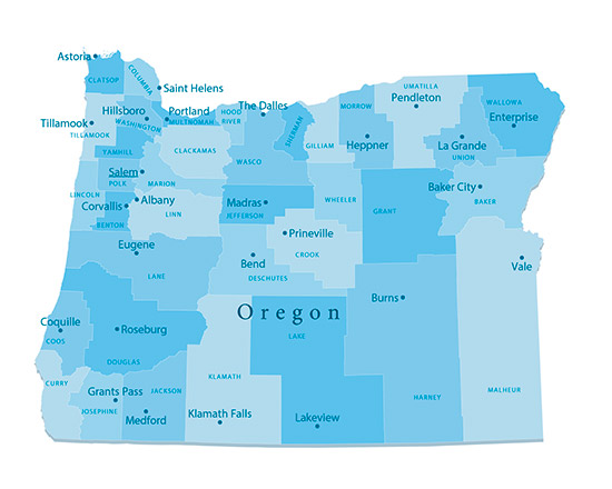 County Map of Oregon