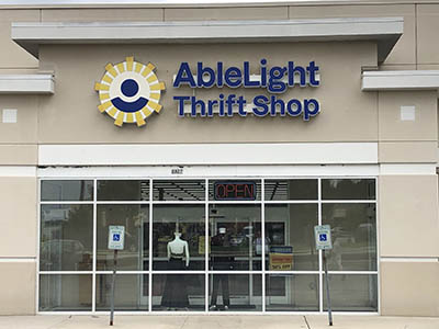 Storefront of AbleLight Thrift Store in Sheboygan, Wisconsin