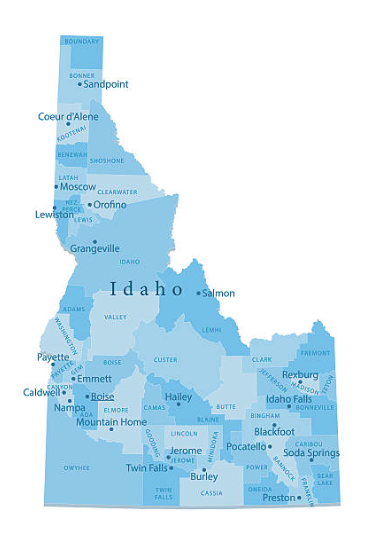 County map of Idaho