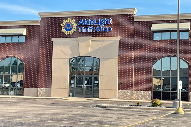 Storefront of AbleLight Thrift Shop in Appleton, WI