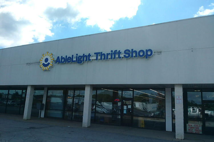 Storefront of AbleLight Thrift Shop in Saginaw, MI
