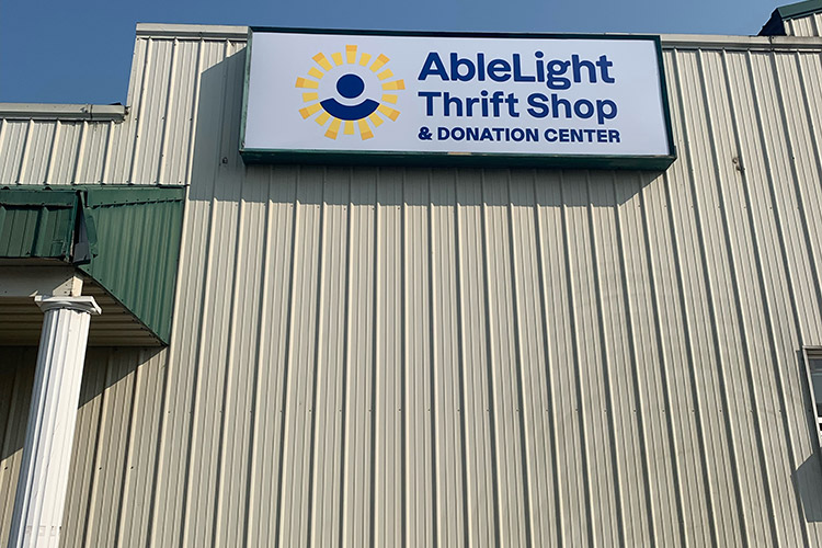 Storefront of AbleLight Thrift Shop in Valparaiso, IN