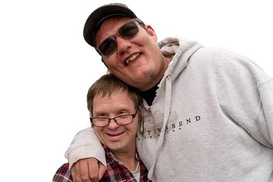 Cutout of Jordan, a man with a developmental disability