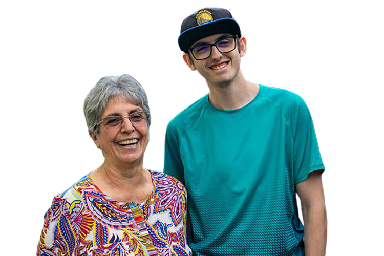 Cutout of Carl with his grandmother