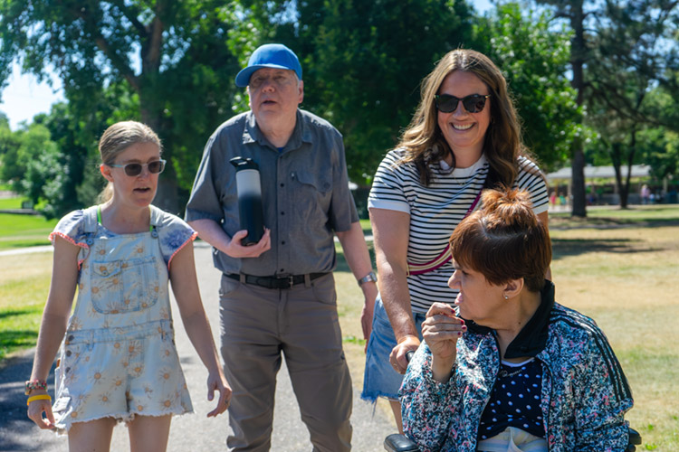 Ashley with Sarah, John and Judy in the park