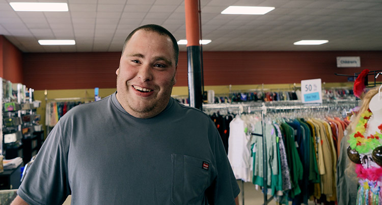 An AbleLight Employee with a developmental disability in our Neenah, Wisconsin Thrift Shop