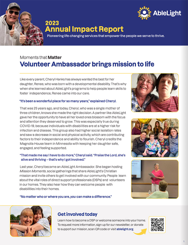 AbleLight 2023 Annual Impact Report Cover