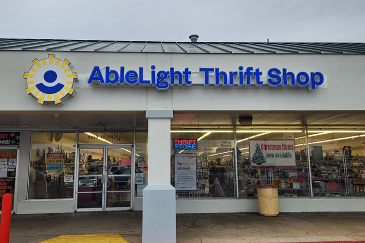 Storefront of AbleLight Thrift Shop in Wichita, Kansas