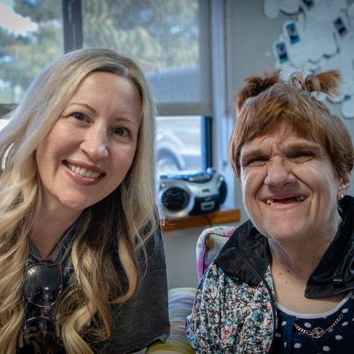 Jen and Judy, a woman supported by AbleLight