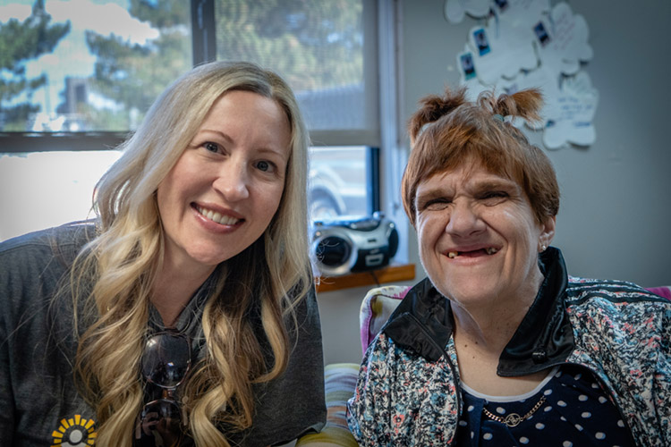 Jen with Judy, a woman supported by AbleLight