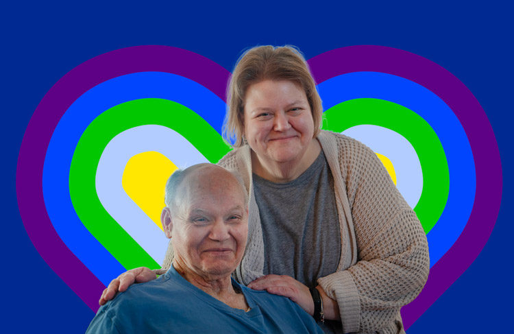 Lenny, a man supported by AbleLight & Sarah, an AbleLight Nurse