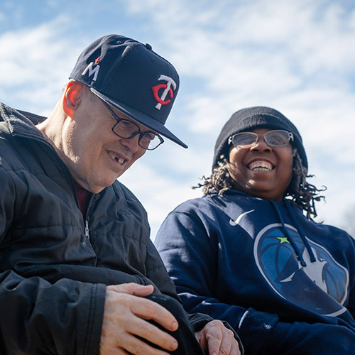 A man with a developmental disability with a female employee from AbleLight