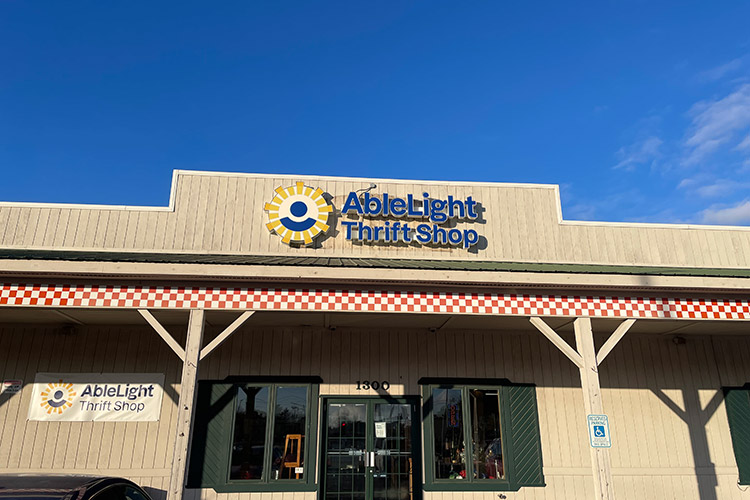 Storefront of AbleLight Thrift Shop in Wausau, WI