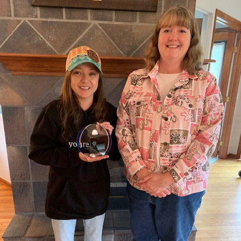 An AbleLight DSP and her supervisor with the Tarrytown award