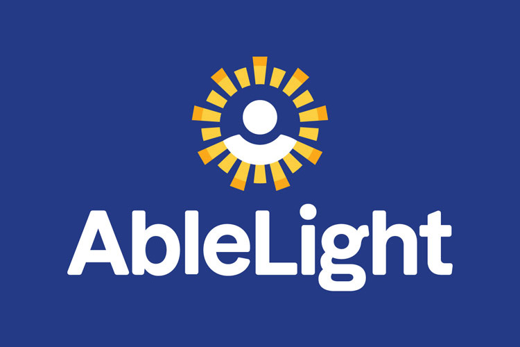 AbleLight logo - blue background