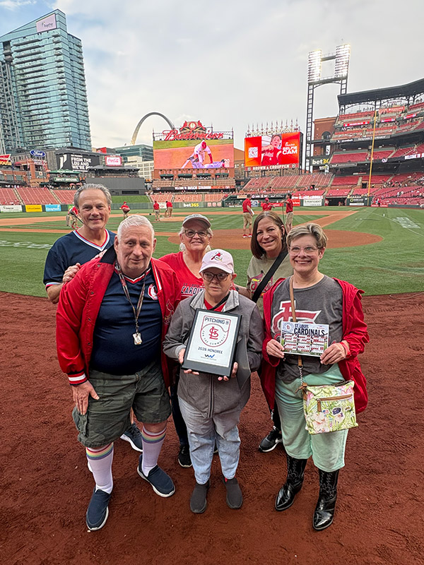 People supported by AbleLight at the St. Louis Cardinal's game