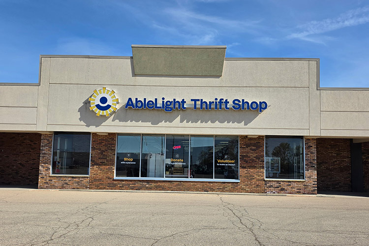 Storefront of AbleLight Thrift Shop in Horicon, Wisconsin