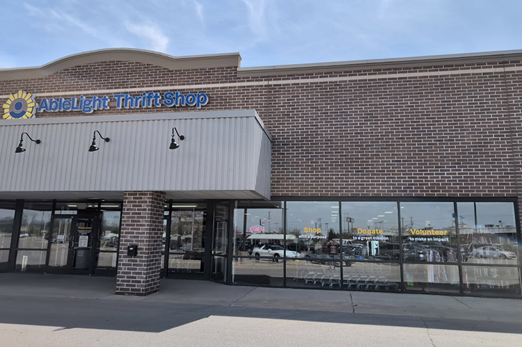 Storefront of AbleLight Thrift Shop in Neenah, Wisconsin