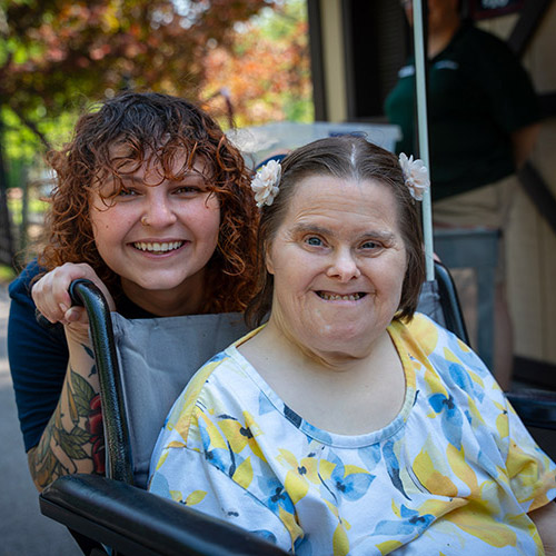 An AbleLight DSP with a woman supported by AbleLight