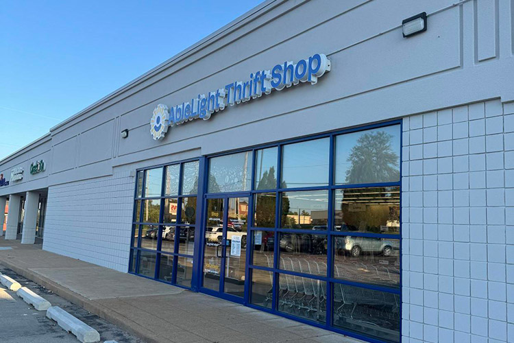 Storefront of AbleLight Thrift Shop in St. Peters, Missouri